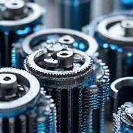 Abstract image of complex gears representing mechanical engineering
